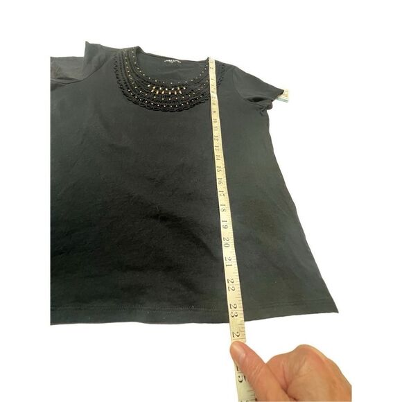 🔥5/20🔥 Laura Scott Embellished Tee Sz S Black NWT - Picture 8 of 9